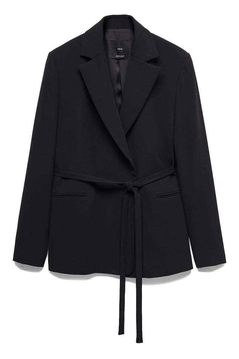 Tortuga Tie Waist Blazer, Alternate, color, BLACK