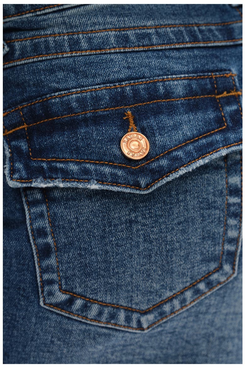 Zoe Distressed Cutoff Denim Shorts, Alternate, color, DARK BLUE