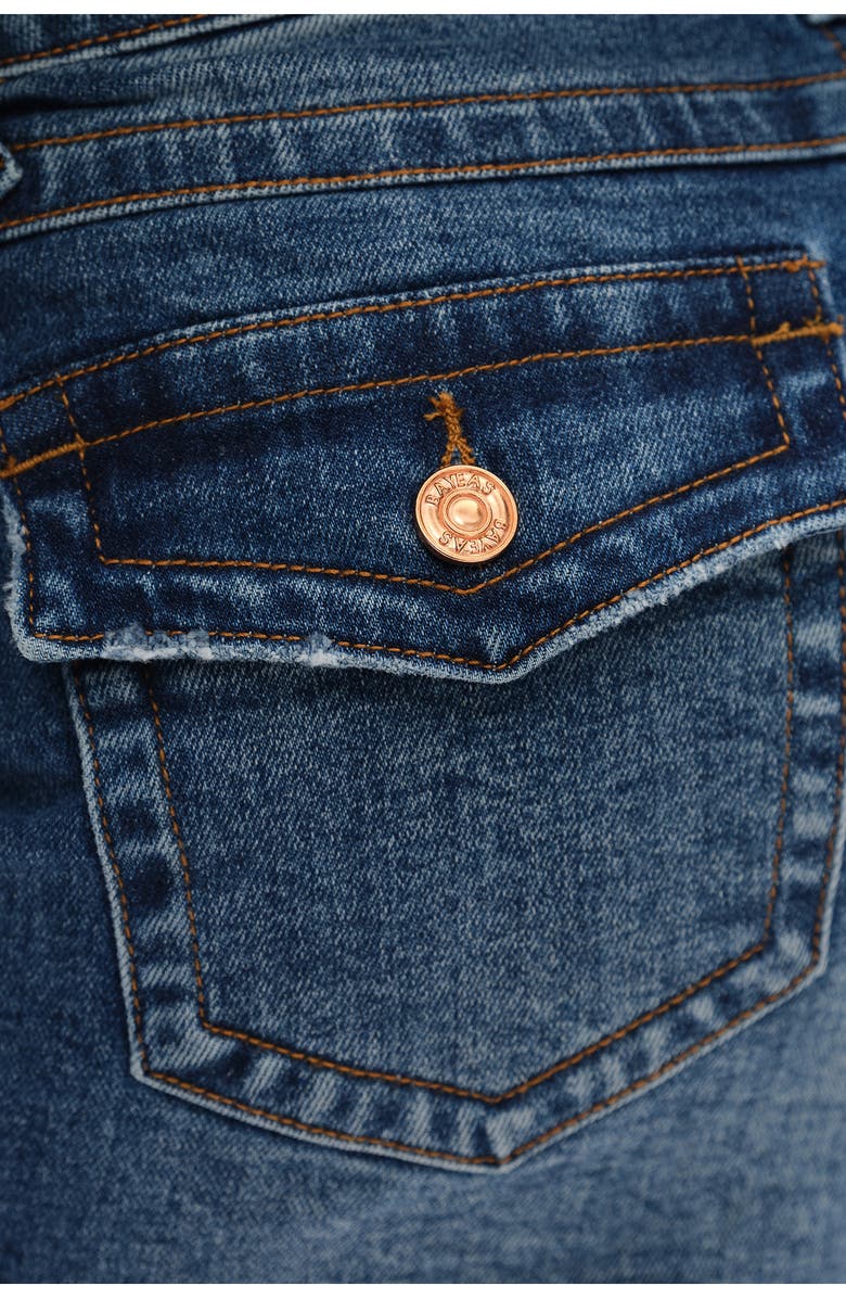 Bayeas Zoe Distressed Cutoff Denim Shorts, Alternate, color, Dark Blue