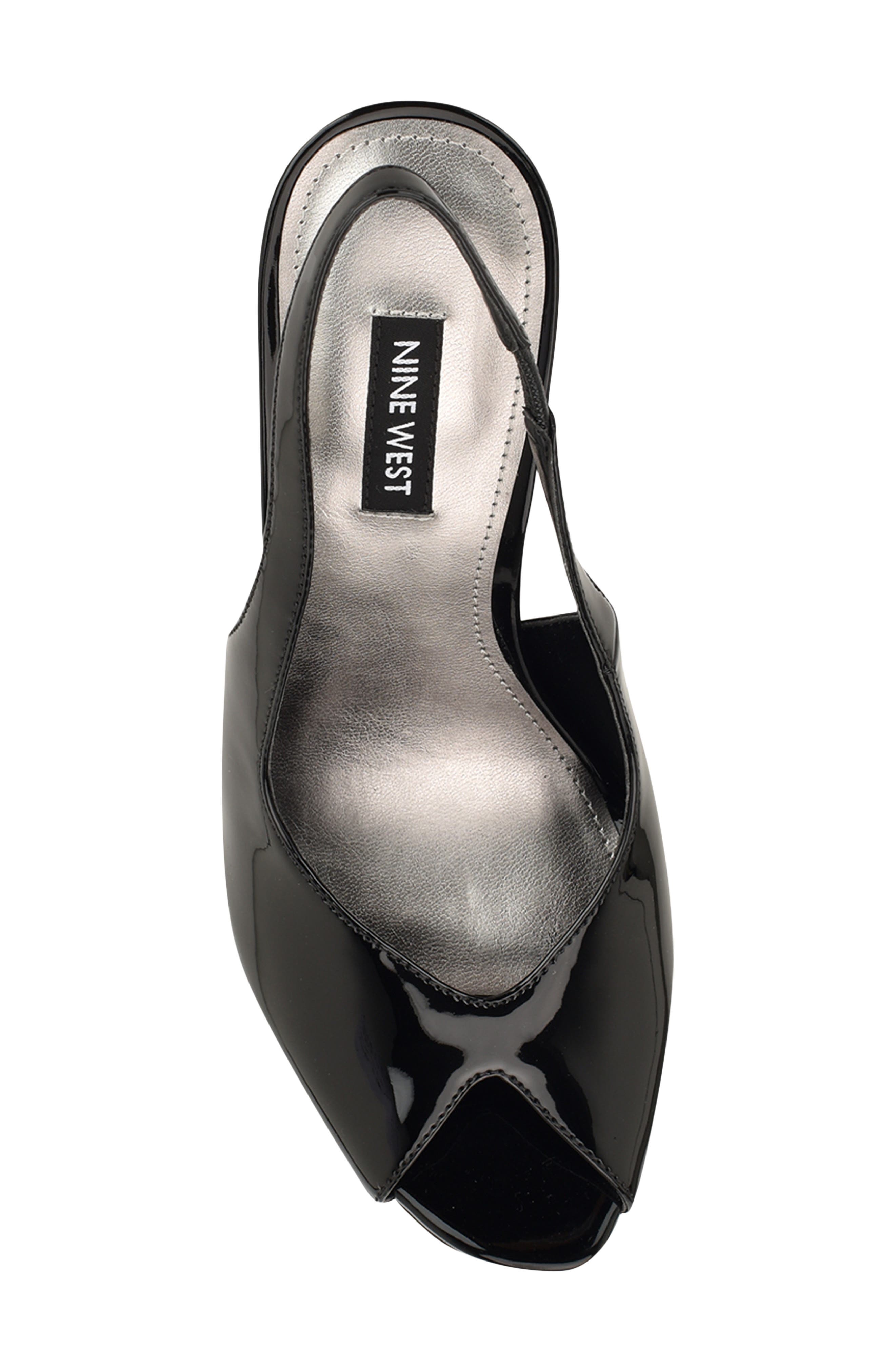 Nine West Pretta Slingback Peep Toe Pump, Alternate, color, Black