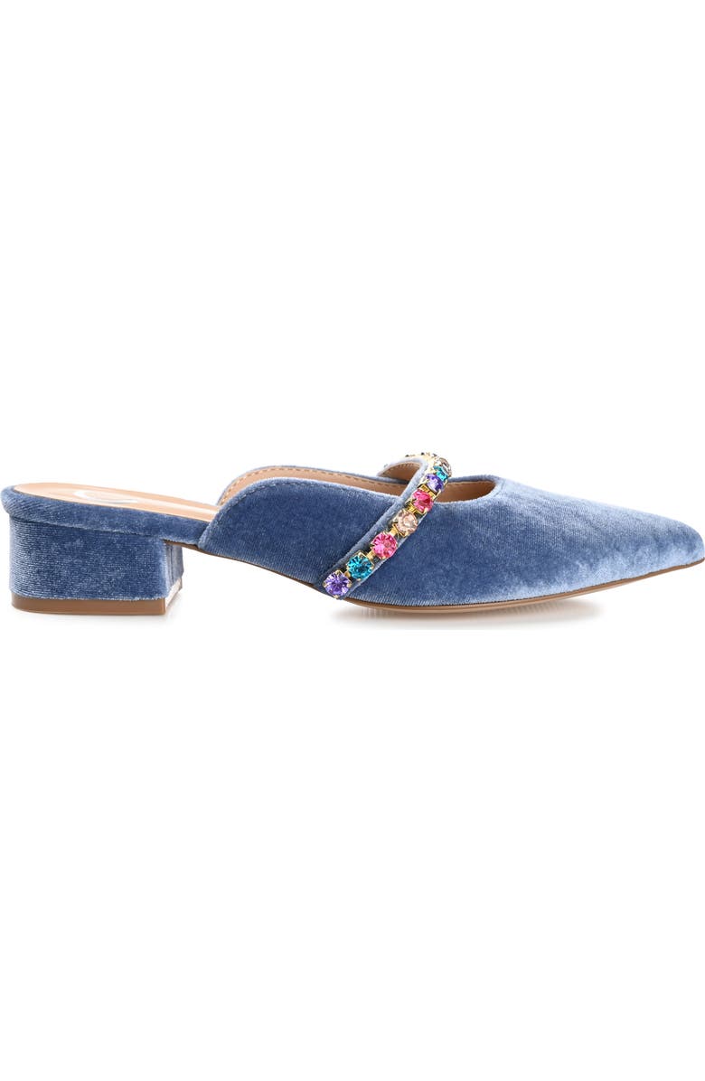 Journee Collection Jewel Embellished Pointed Toe Mule, Alternate, color, Blue