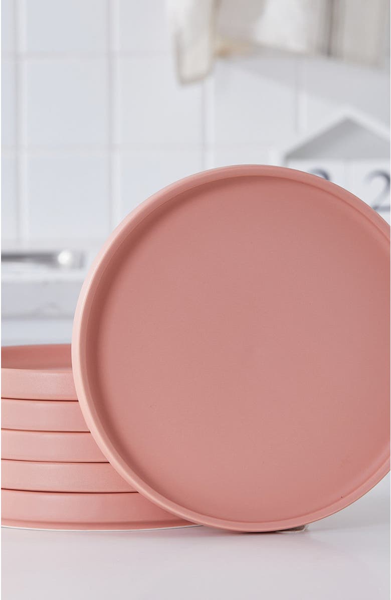 Stone Lain Stella Porcelain 6-Piece Salad Plate Set, Alternate, color, Terracotta
