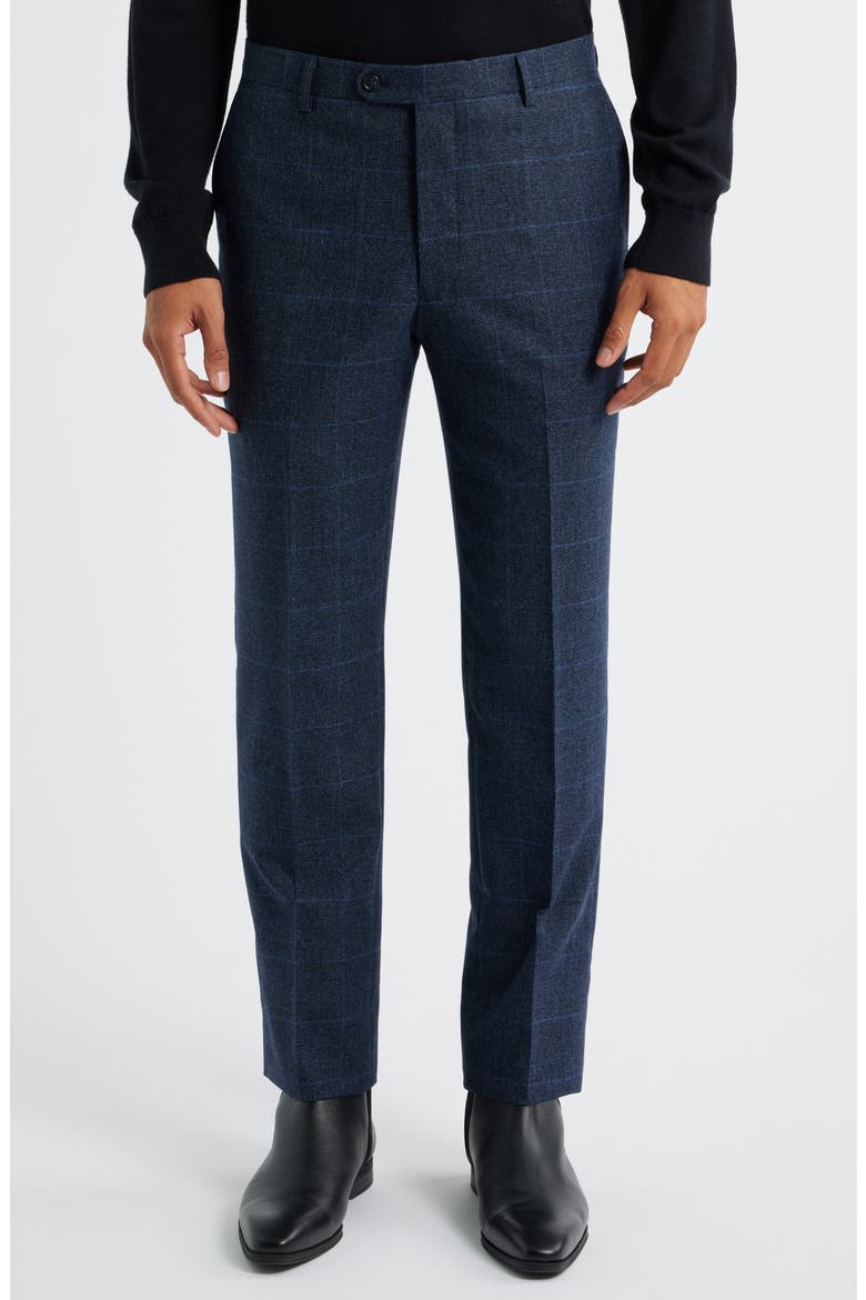 Varick Slim Fit Navy Glen Plaid Wool & Cotton Suit, Alternate, color, BLUE