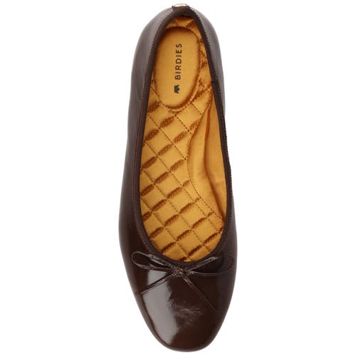 Birdies The Songbird Flat Patent Leather In Brown