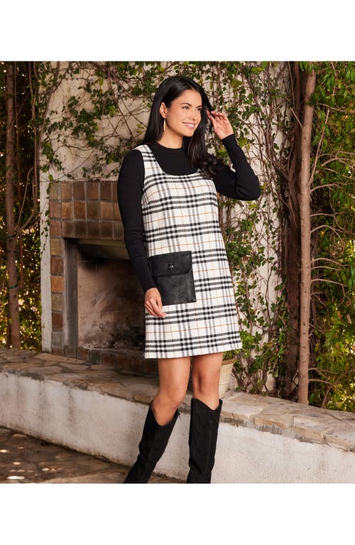 Karen Kane Plaid Shift Mini Dress In Cream In Cream