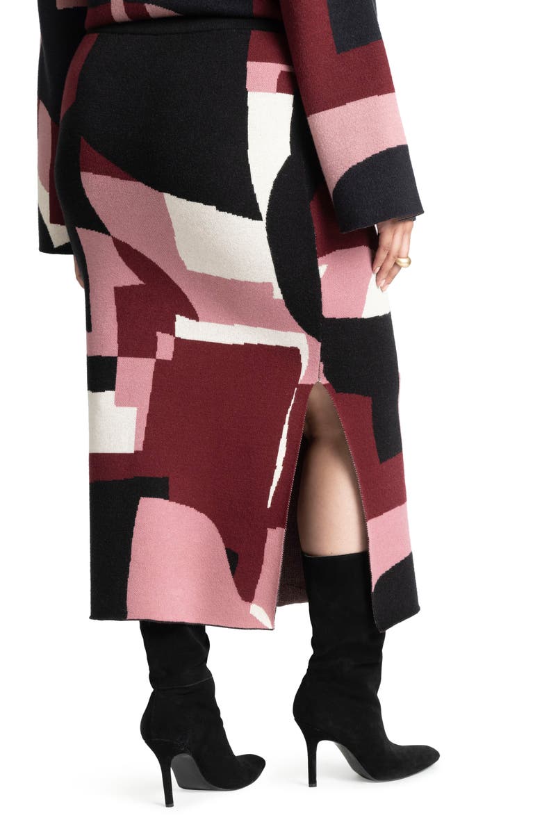 ELOQUII Intarsia Sweater Skirt, Alternate, color,