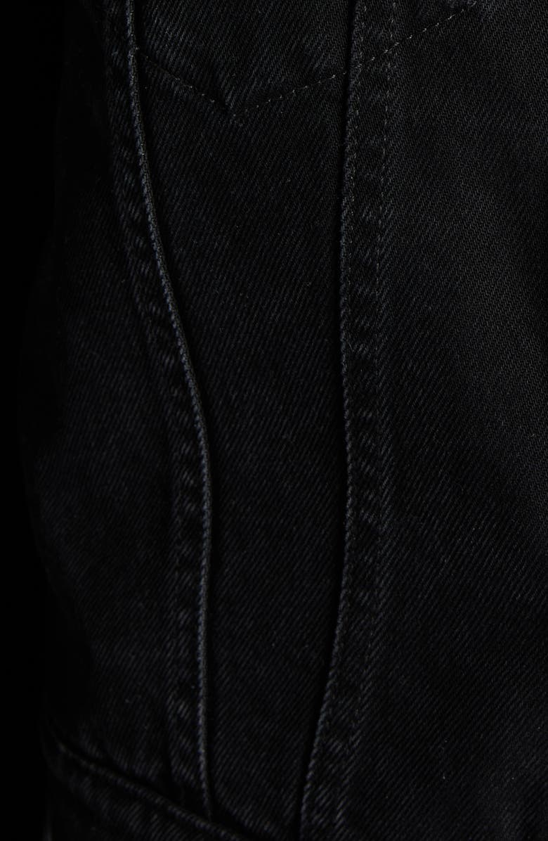 Bottega Veneta Intrecciato Collar Denim Jacket, Alternate, color, Black