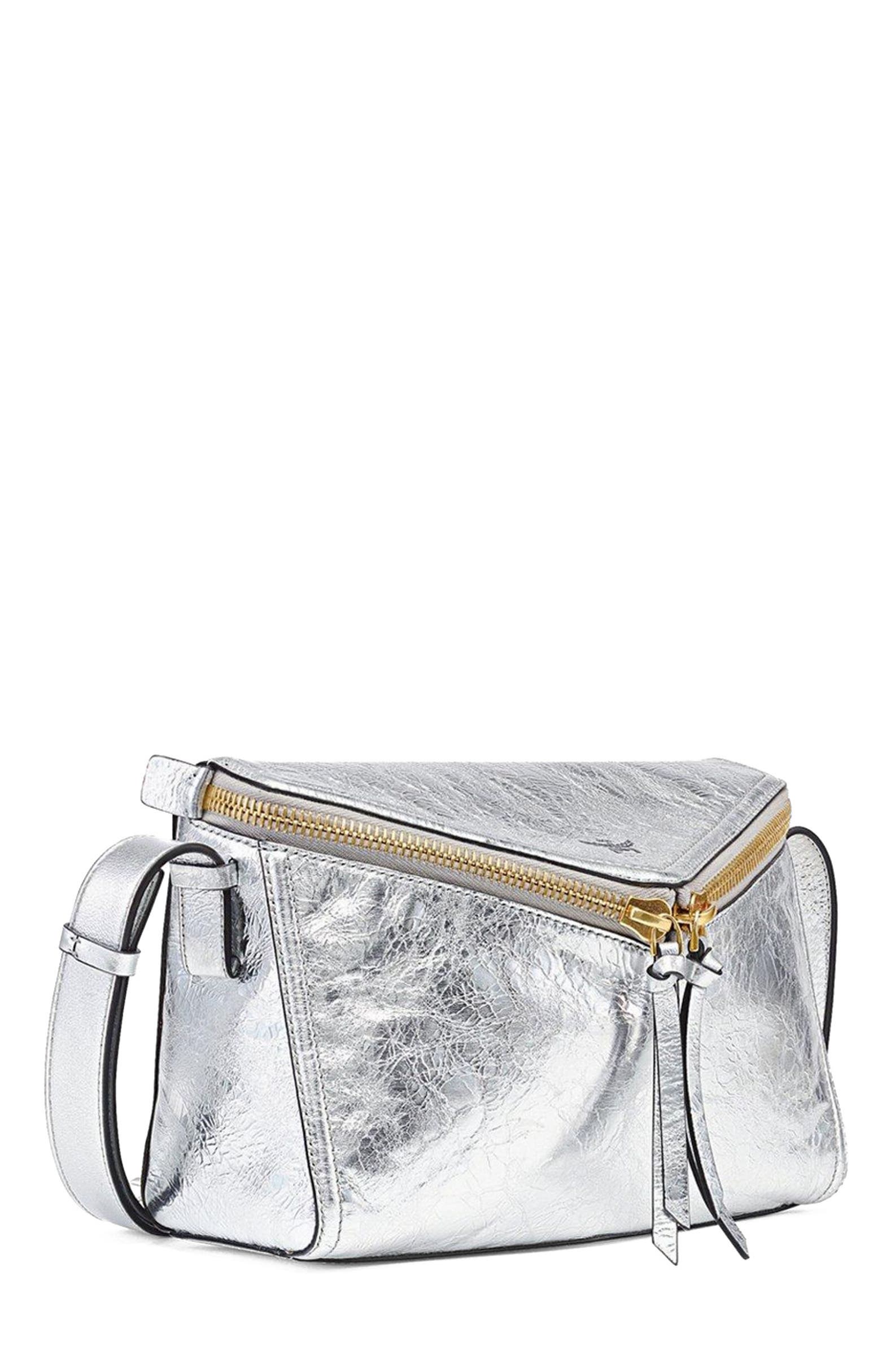 MCM Diamant 3D Shoulder Bag in Metallic Calf Leather, Alternate, color, Silver