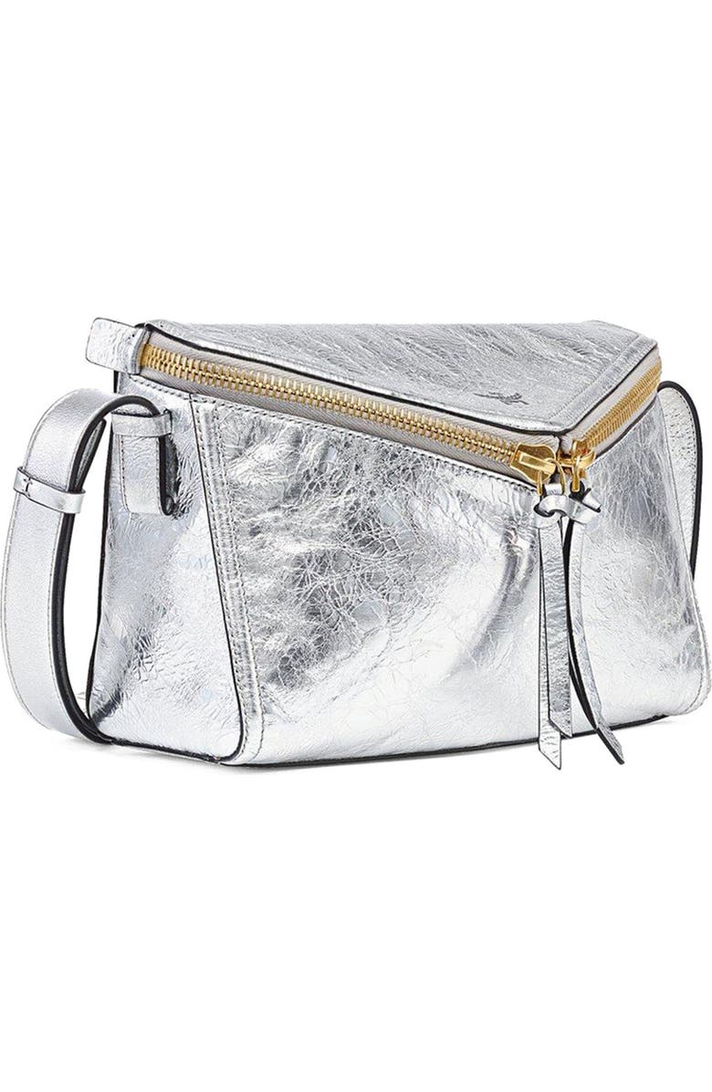 MCM Diamant 3D Shoulder Bag in Metallic Calf Leather, Alternate, color, Silver
