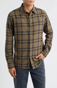 rag & bone Tomlin Overdye Plaid Cotton Flannel Button-Up Shirt
