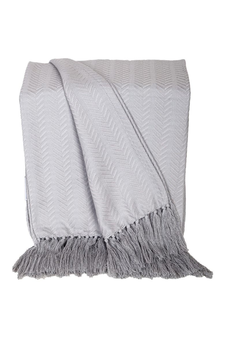 Airi Chevron Fringe Throw Blanket, Main, color, SEAFOAM