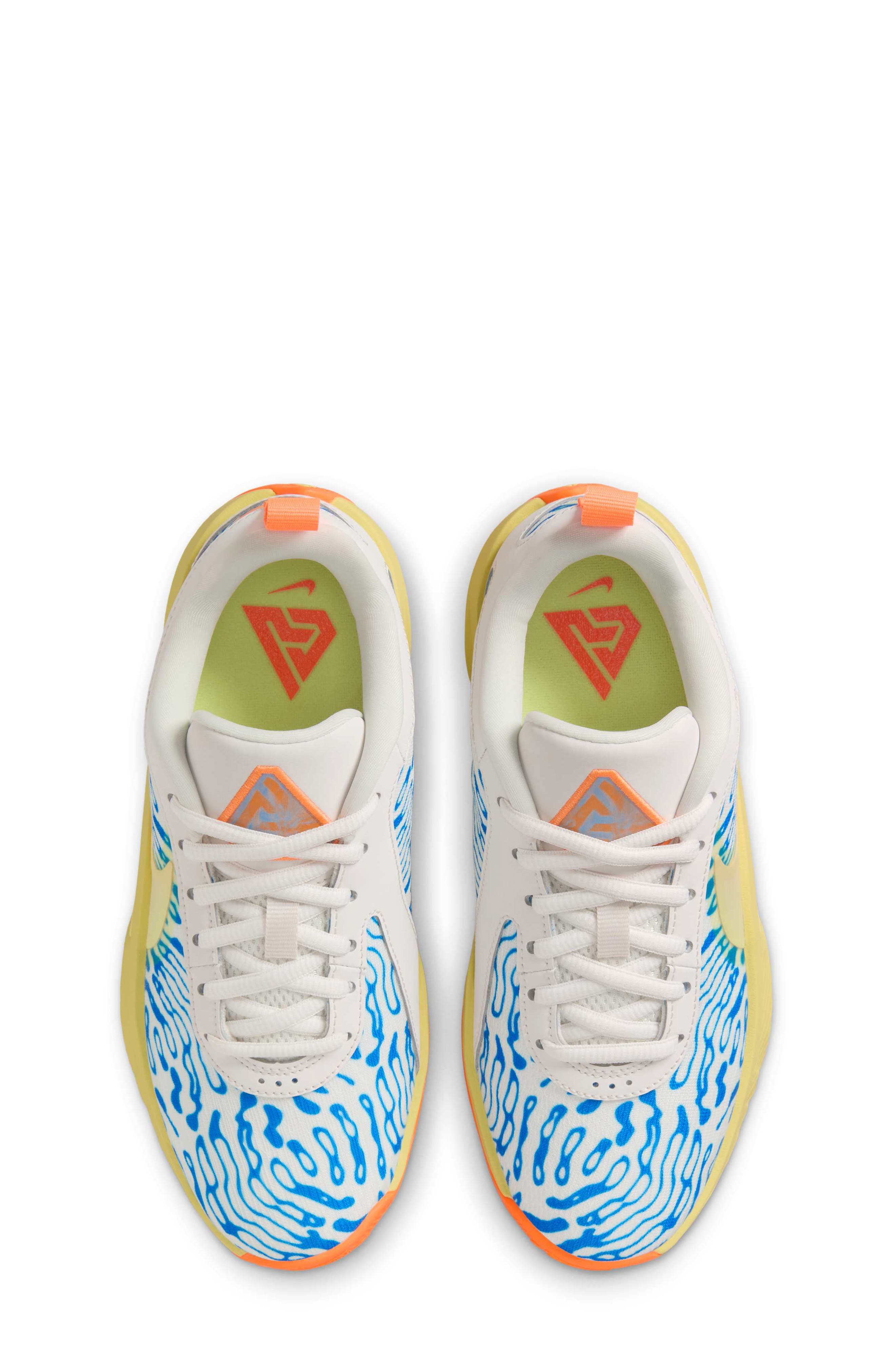 Nike Kids' Giannis Freak 6 GS Basketball Shoe, Alternate, color, Phantom/ Blue/ Lemon/ Orange