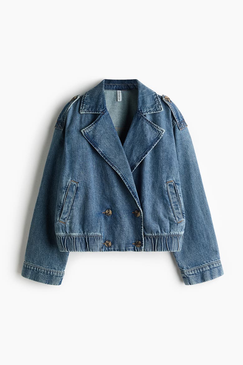 Double-breasted Denim Jacket, Alternate, color, Denim blue