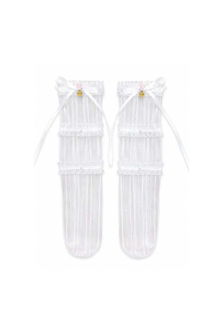 Cherie Lace Socks, Main, color, White