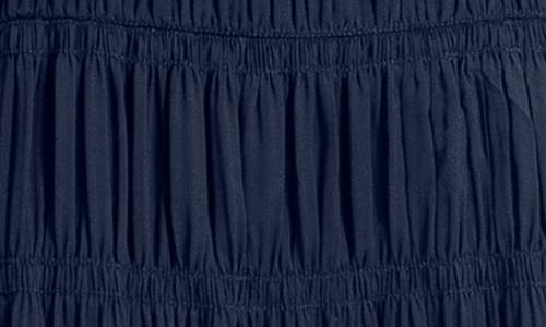 Max Studio Ruffle Shirred Georgette Midi Dress In Blue