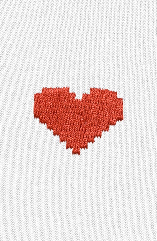 Dalix Pixel Heart Cropped Hoodie In White
