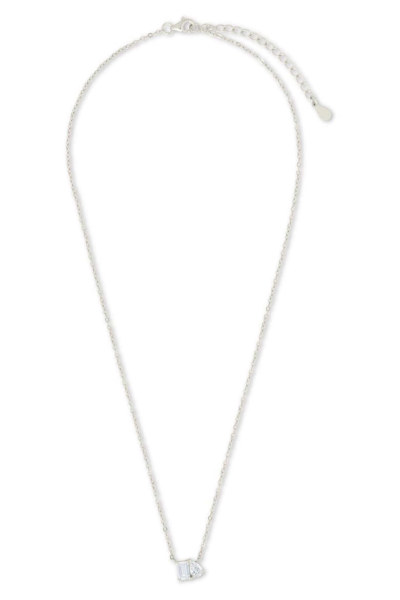 Guinevere Cubic Zirconia Pendant Necklace, Alternate, color, SILVER