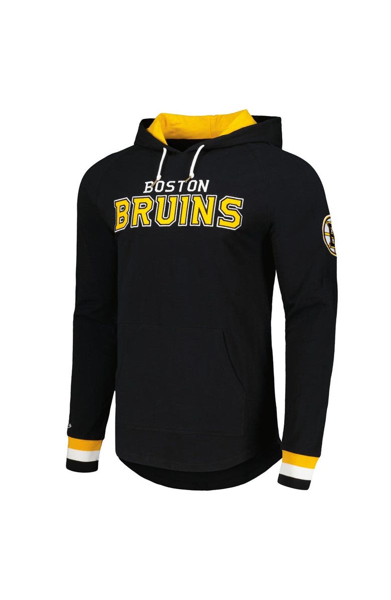 Mitchell & Ness Men's Mitchell & Ness Black Boston Bruins Legendary Slub Hoodie Long Sleeve T-Shirt, Alternate, color,