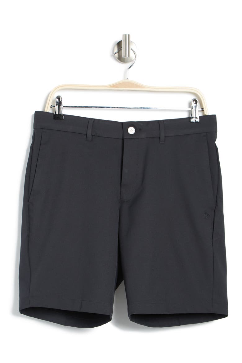 9-Inch Solid Flat Front Golf Shorts, Alternate, color, CAVIAR