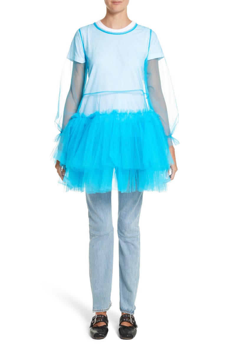 Agatha Tulle Minidress, Main, color, BLUE