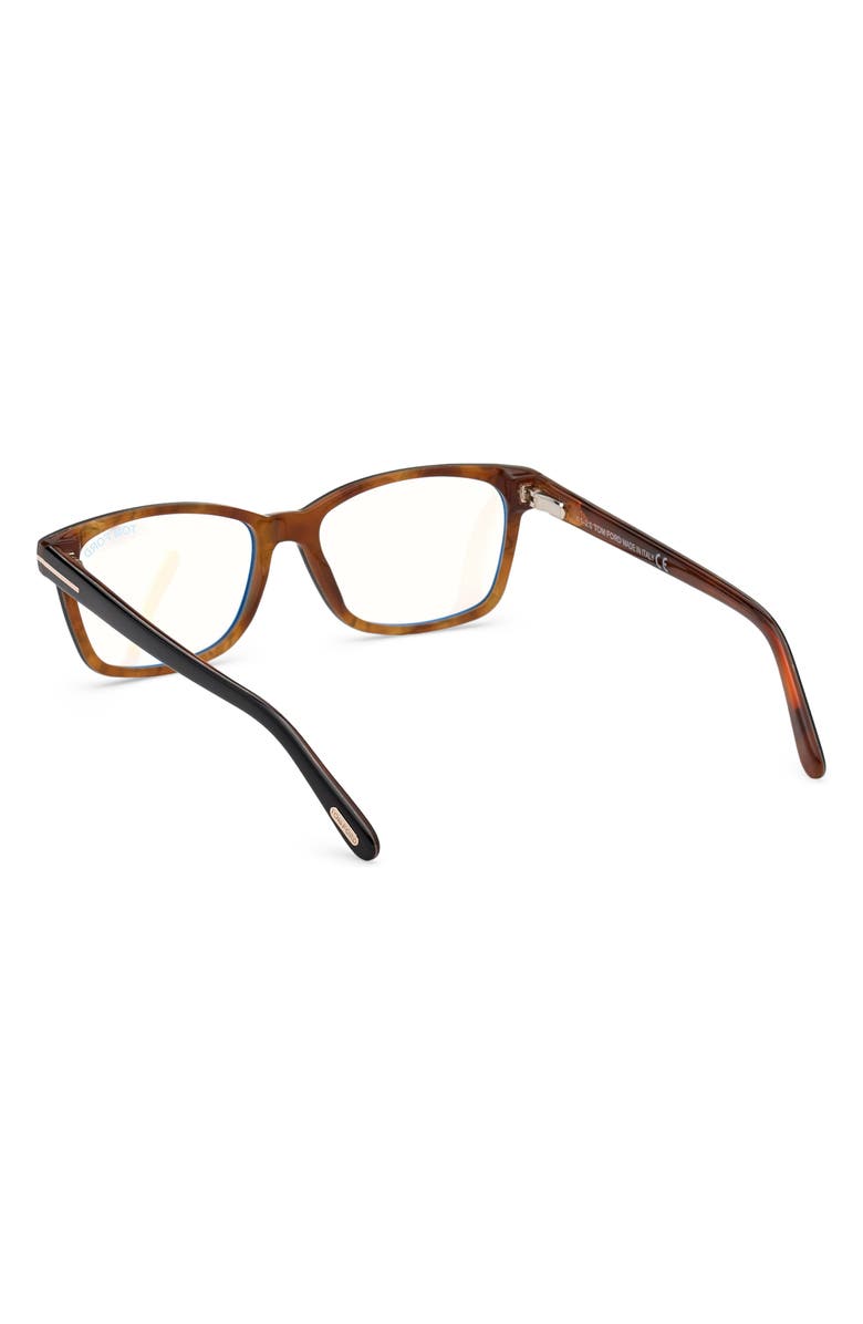 TOM FORD 53mm Rectangular Blue Light Blocking Optical Glasses, Alternate, color,