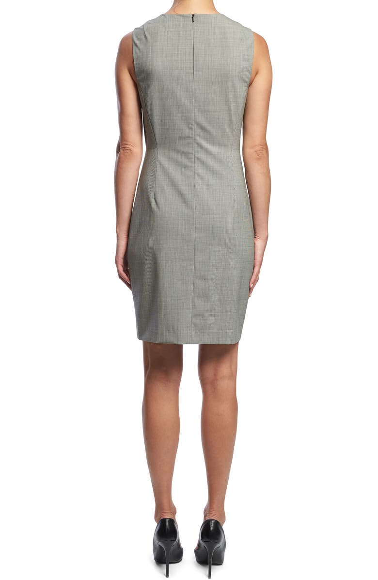 Theory Sleeveless Seam Fitted Stretch Wool Dress, Alternate, color,