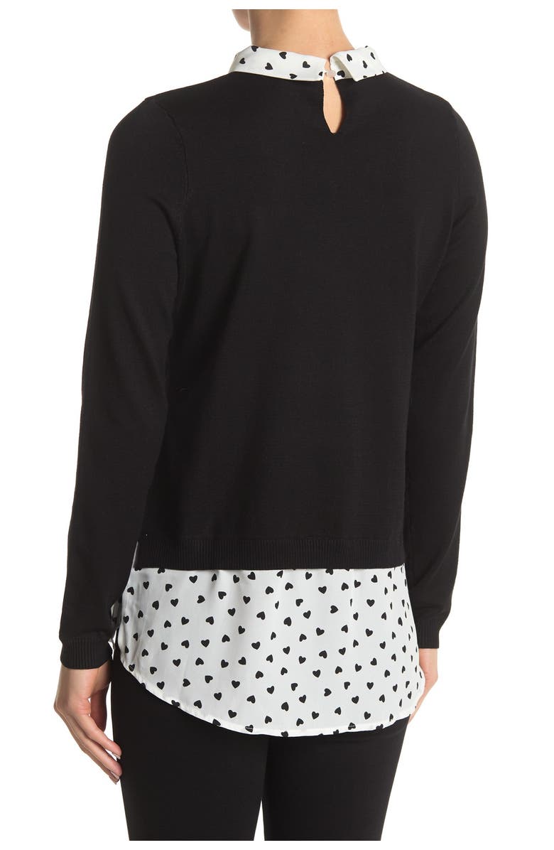 Adrianna Papell Shirttail Twofer Sweater, Alternate, color, 