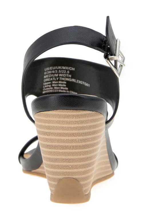 Reaction Kenneth Cole Greatly Platform Wedge Sandal In Black