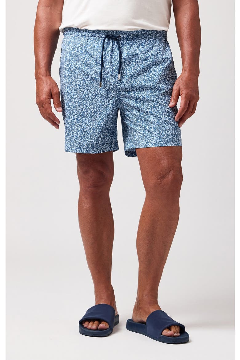 Micro Floral Swim Trunk, Alternate, color, Light Blue