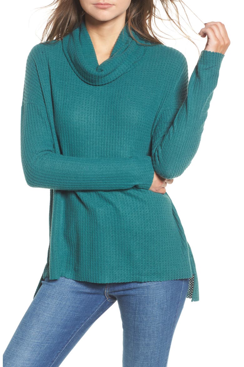 Funnel Neck Tunic, Main, color, GREEN JASPER