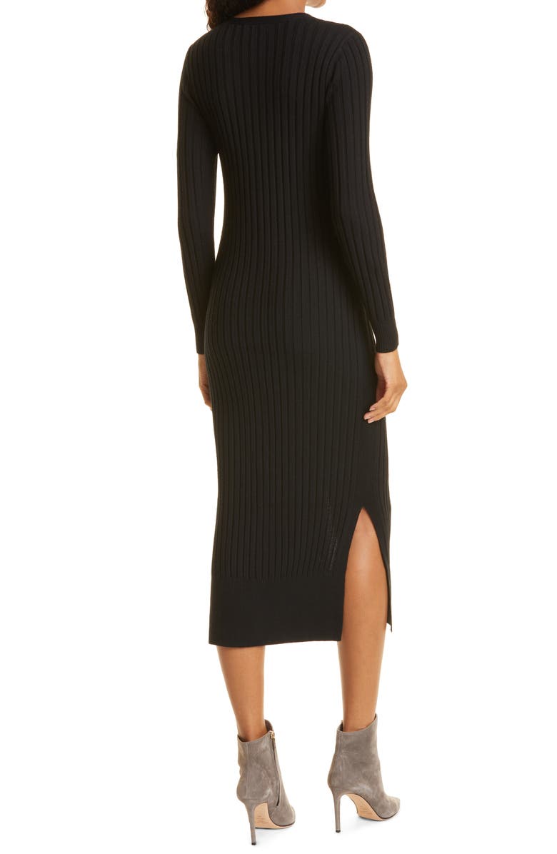 Club Monaco Ribbed Long Sleeve Wool Sweater Dress, Alternate, color,