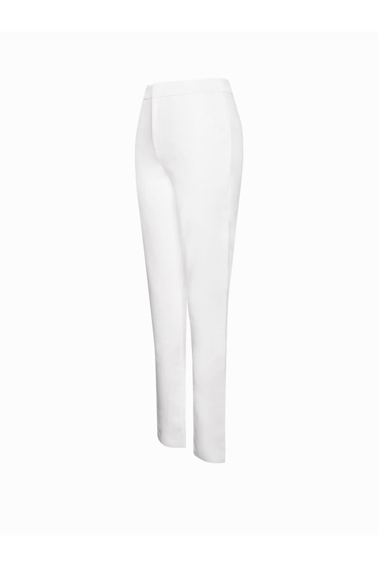 Vaylaa Skinny Fit Crepe Trousers, Alternate, color, White
