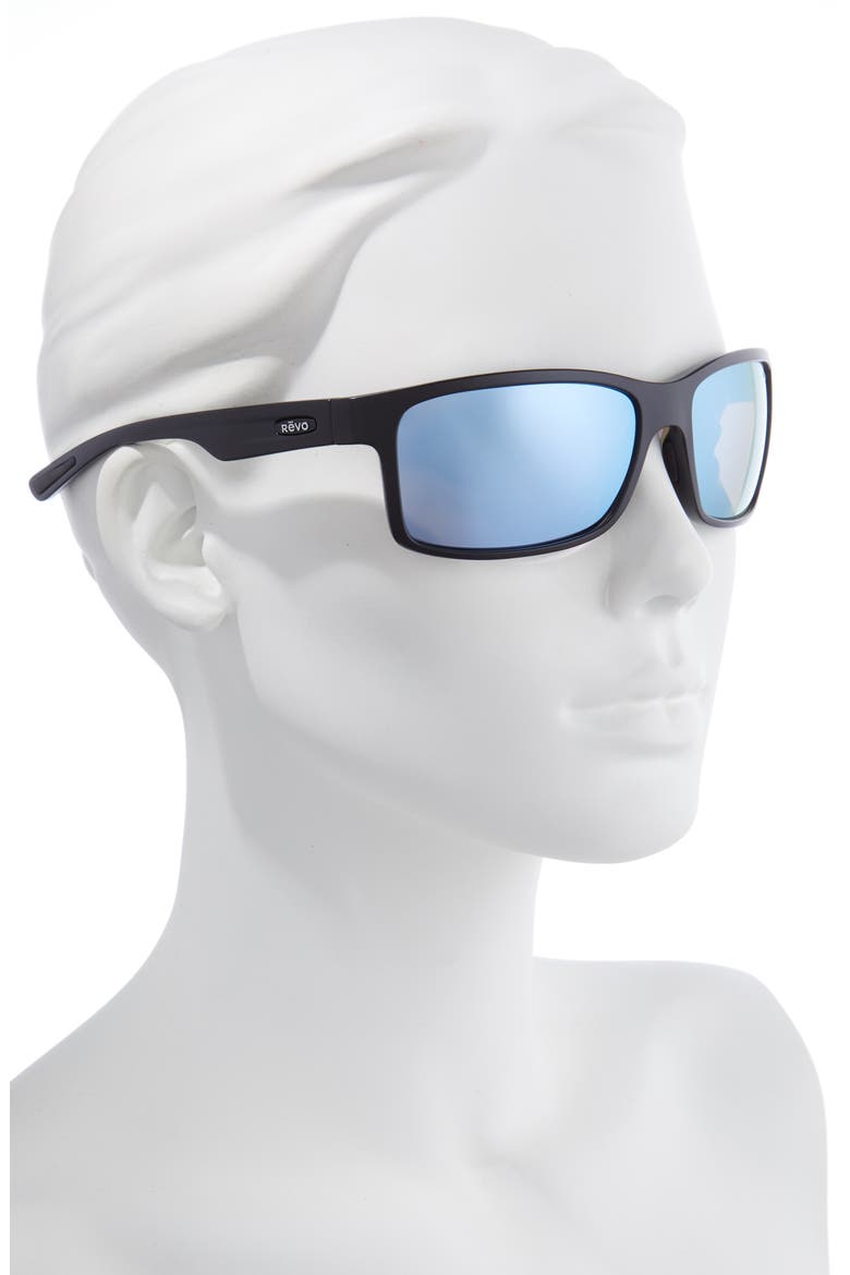 Crawler XL 64mm Oversize Rectangular Polarized Sunglasses, Alternate, color, MATTE BLACK/ BLUE WATER