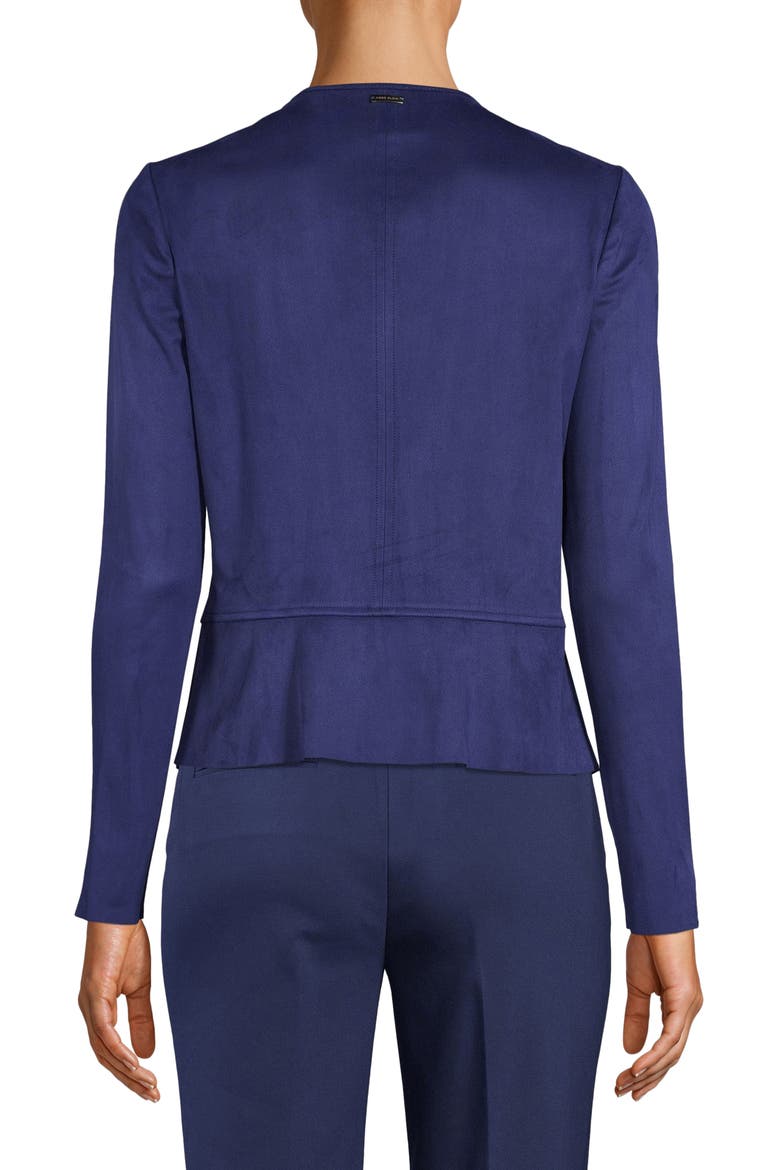 Drape Front Faux Suede Jacket, Alternate, color, DISTANT MOUNTAIN
