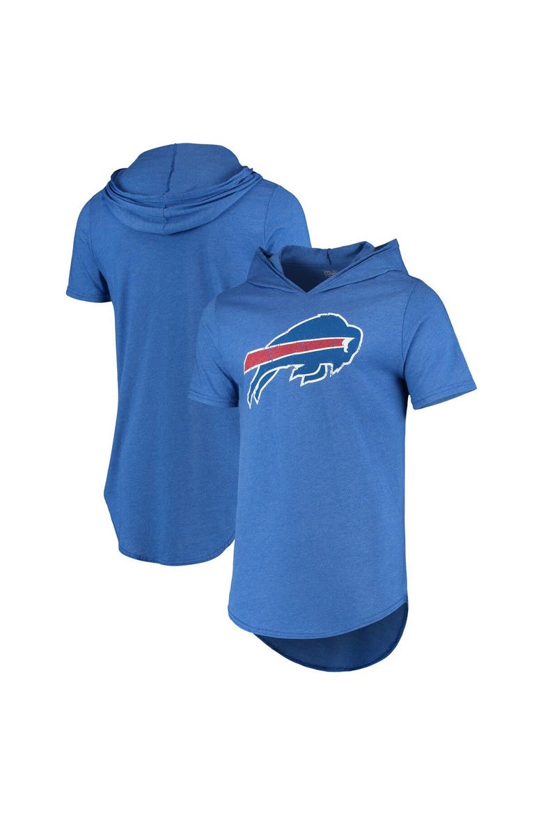 Men's Majestic Threads Royal Buffalo Bills Primary Logo Tri-Blend Hoodie T-Shirt, Alternate, color, Royal