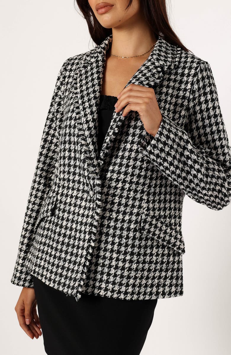 Petal & Pup Leighton Houndstooth Blazer, Alternate, color, Cream