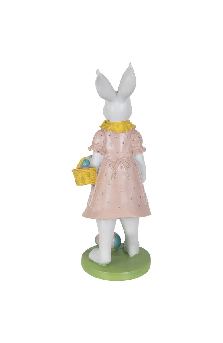 Northlight Girl Bunny with Easter Basket Outdoor Garden Statue - 12", Alternate, color, Pink