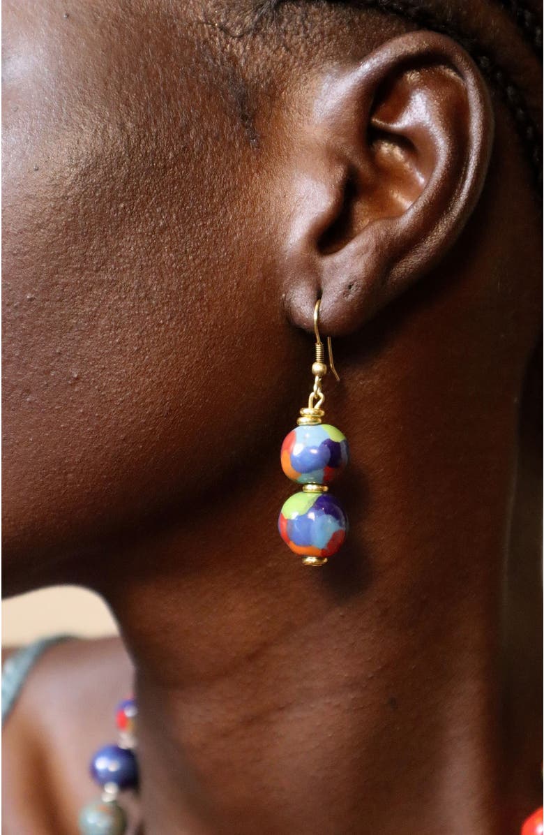 Kazuri Tsavo Collection - Parrot Earrings, Alternate, color, Multi