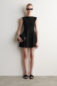 COS Sculpted Flared Cotton Mini Dress