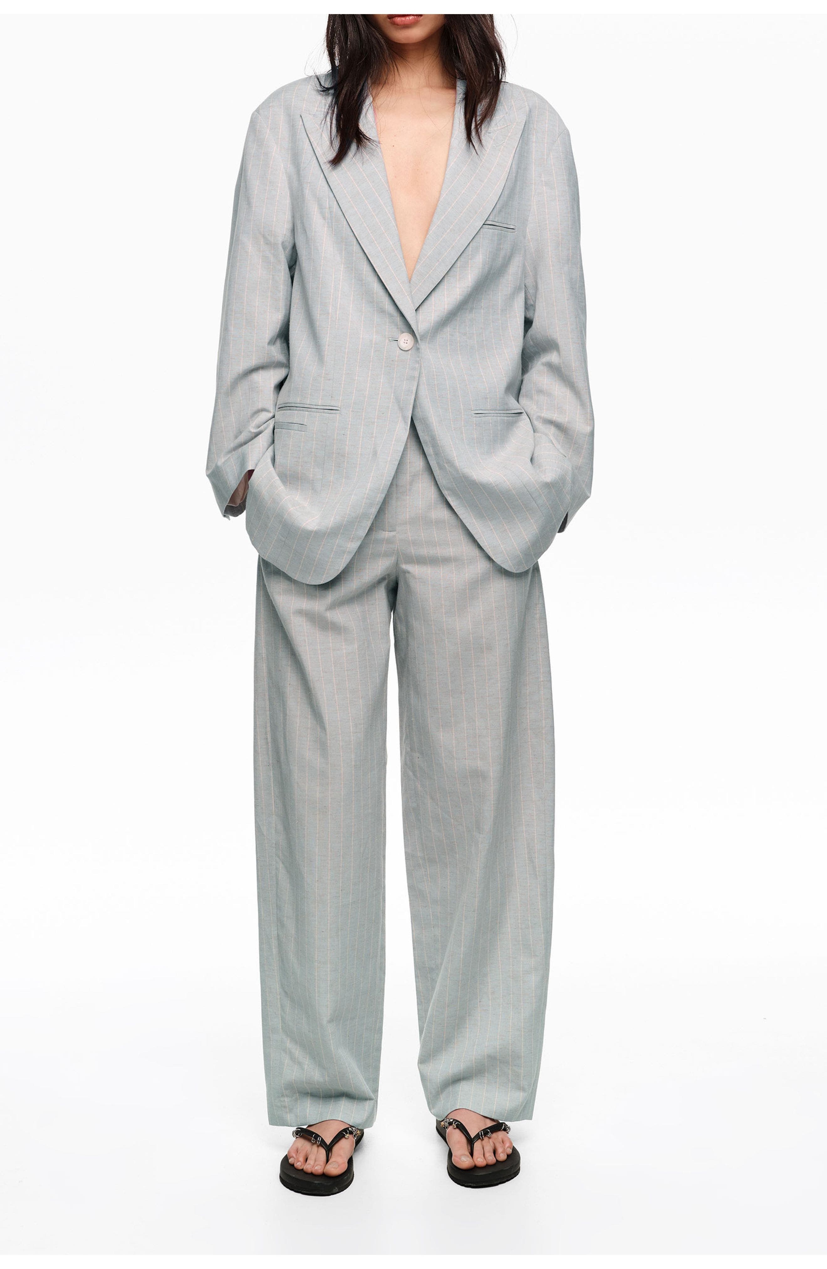 Striped Darted Trousers