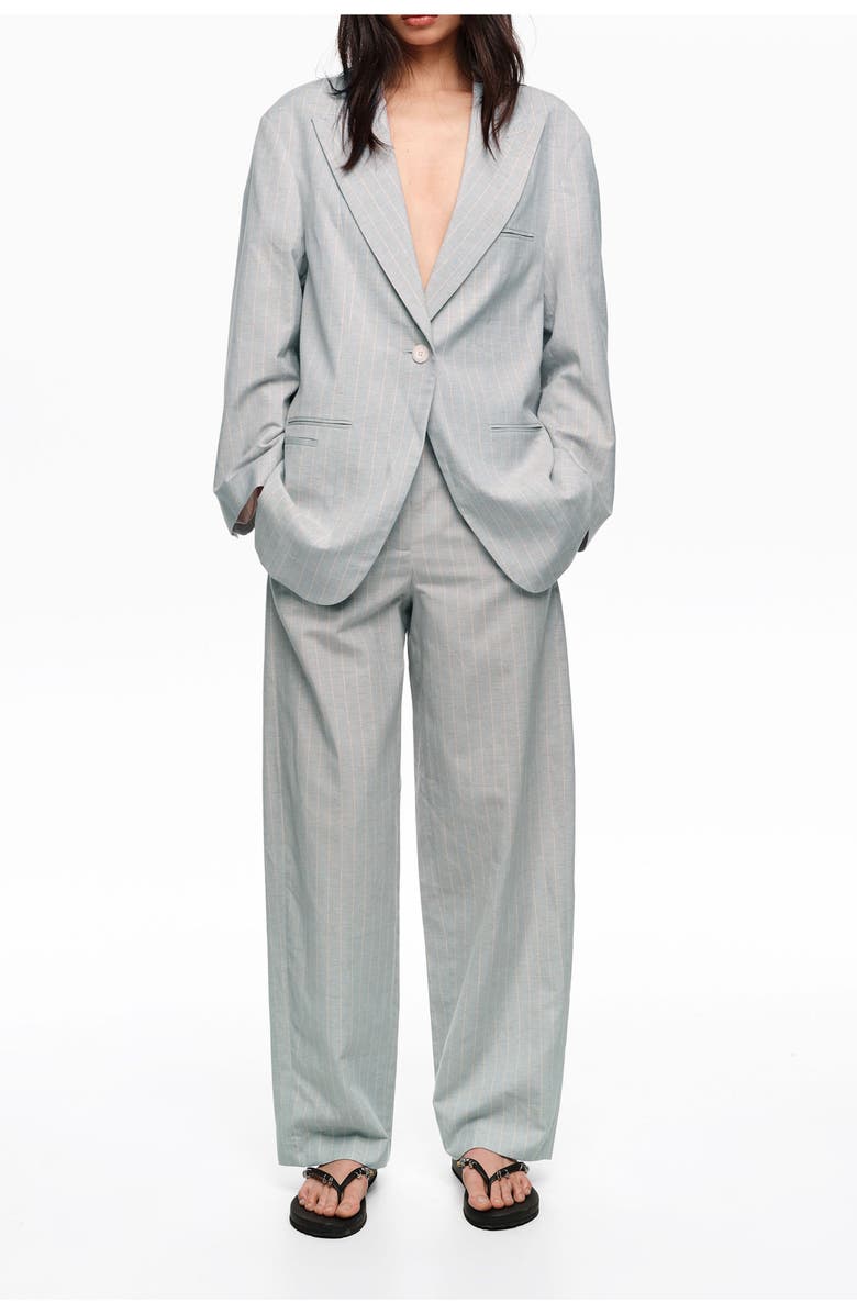 Bimba y Lola Striped Darted Trousers, Main, color, Light Grey