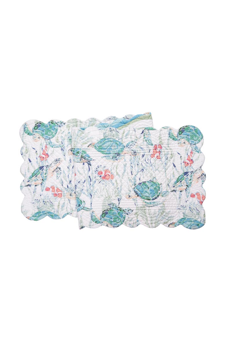 C&F Home Sea Turtle Cove Table Runner 14" x 51", Main, color, Pink