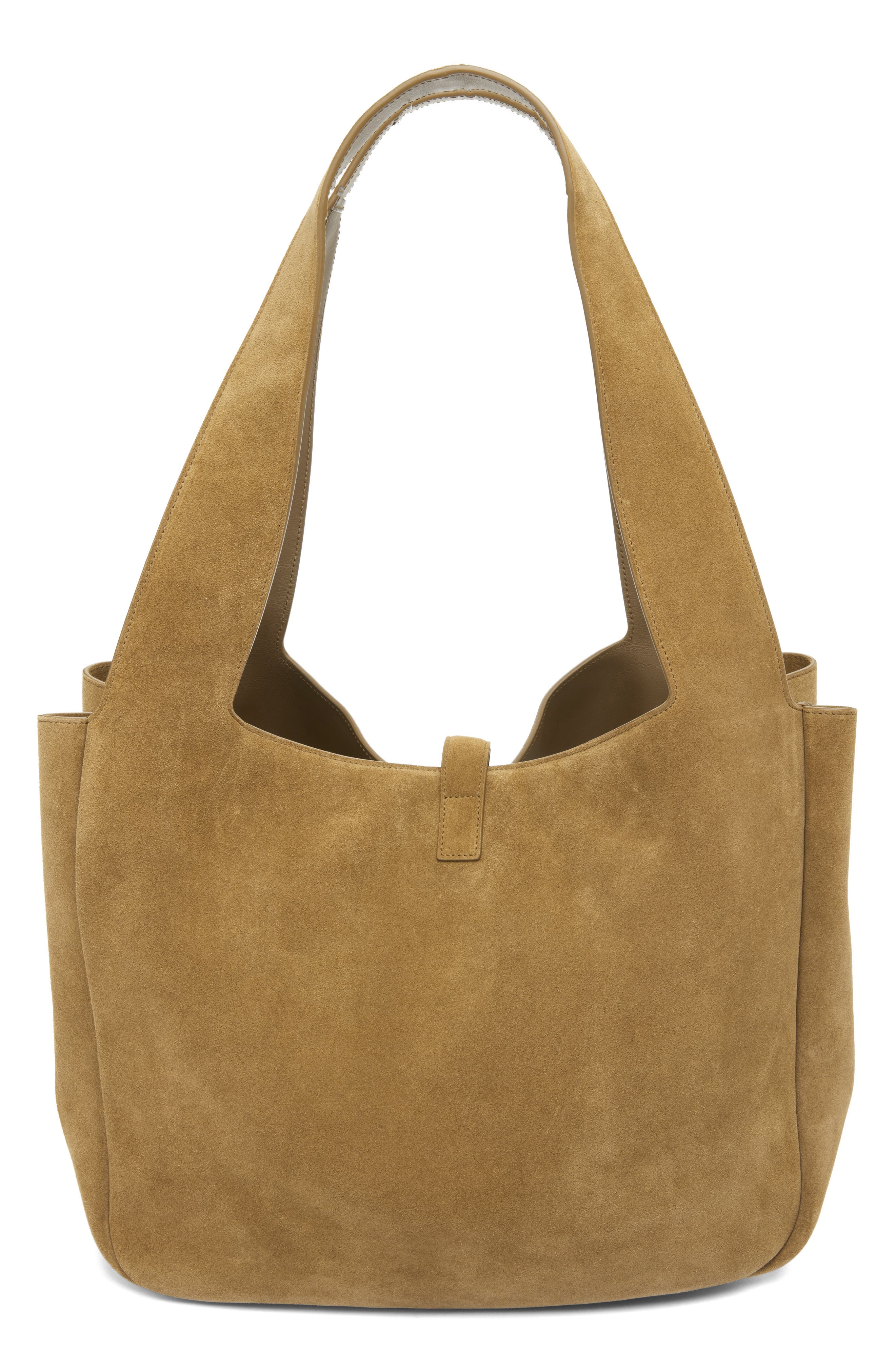 Saint Laurent Le 5 À 7 Bea Suede Tote, Alternate, color, Golden Leaf