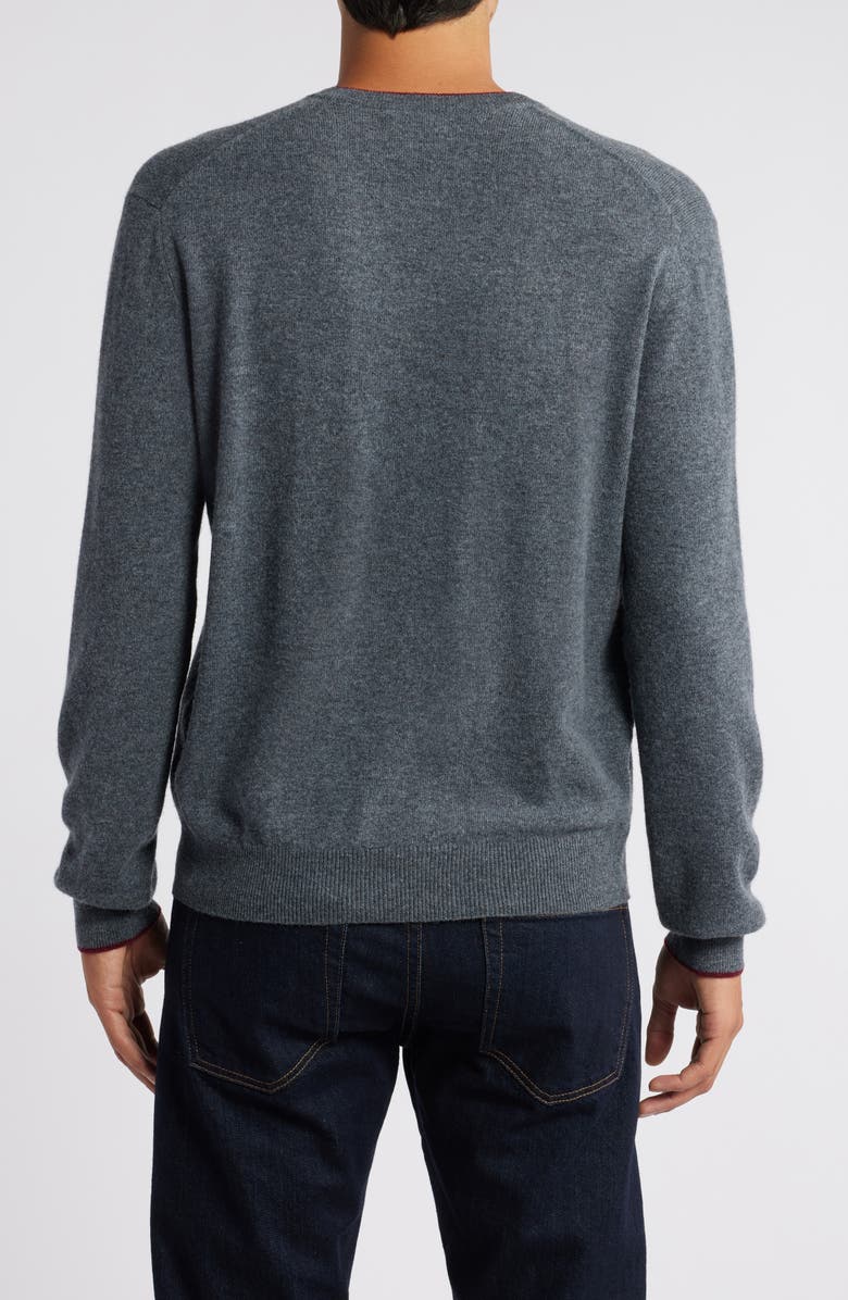 Lorenzo Uomo Tipped Merino Wool Sweater, Alternate, color, Shadow