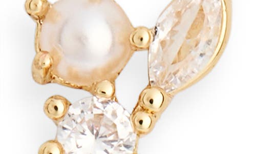 Nordstrom Rack 3-pack Cz & Faux Pearl Stud & Hoop Earrings In Multi