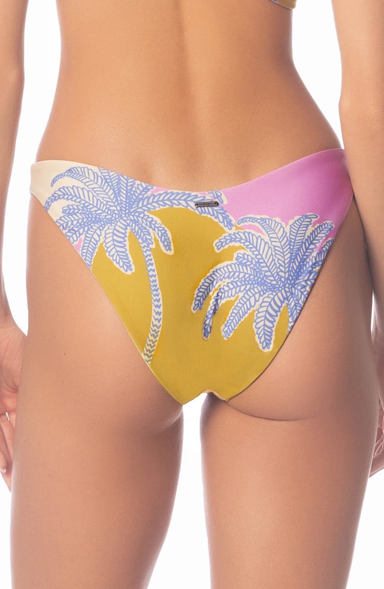 Maaji Periwinkle Palms Splendor Reversible Bikini Bottoms, Alternate, color, Beige