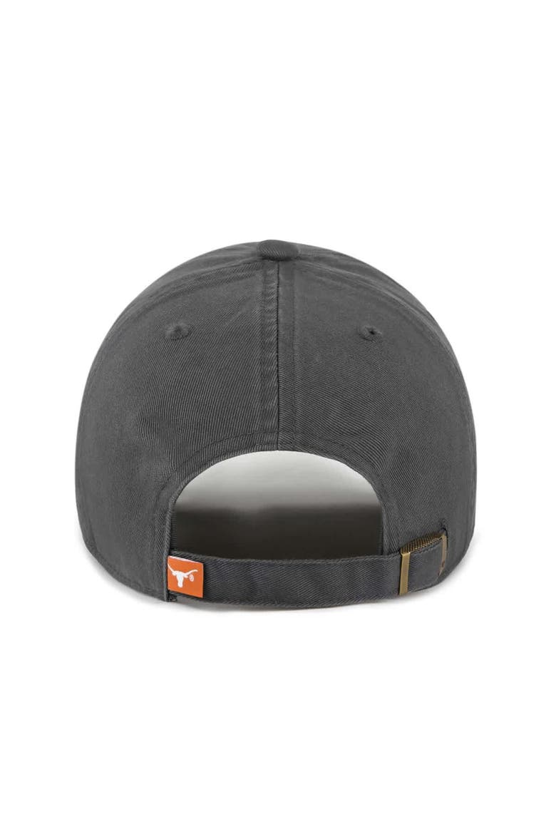 Men's '47 Charcoal Texas Longhorns Clean Up Adjustable Hat, Alternate, color, Charcoal
