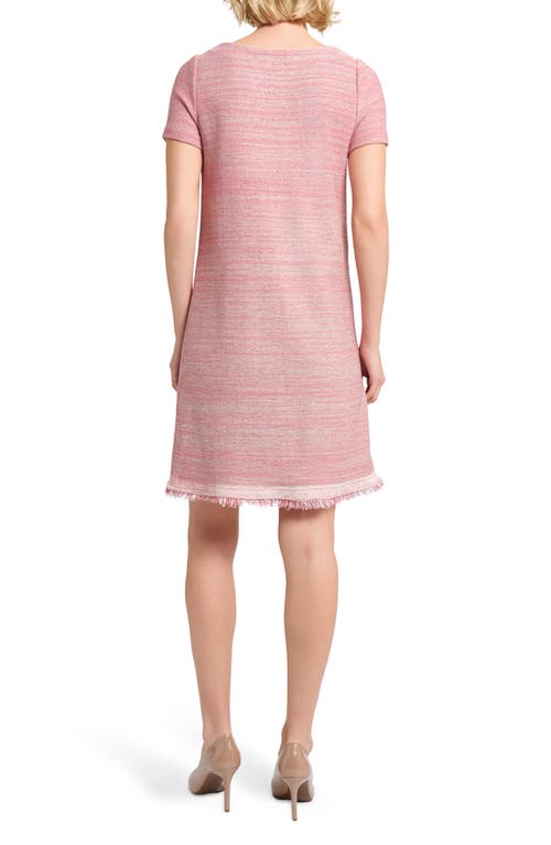 Misook Fringe-trim Melange Knit Shift Dress