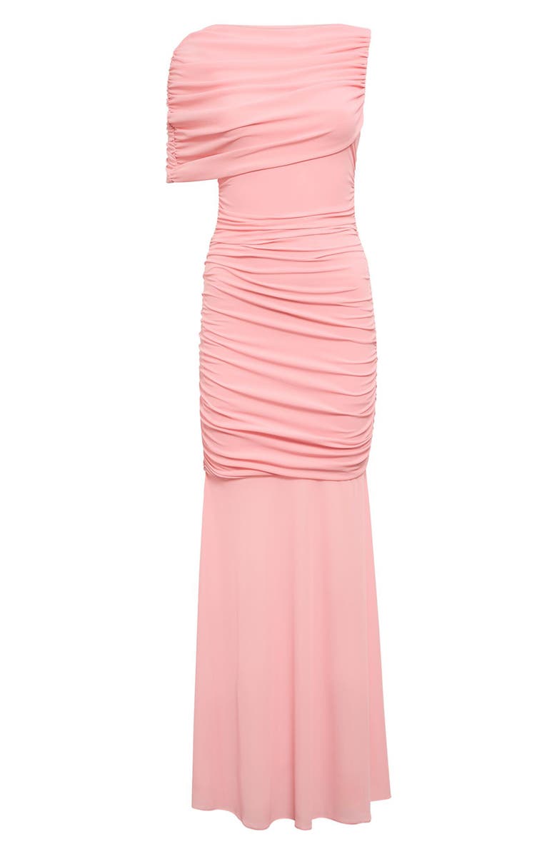 Ever New Elouise Asymmetric Sleeve Mesh Maxi Dress, Alternate, color, Pink