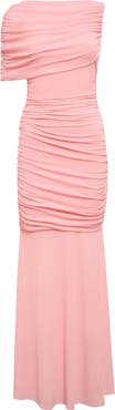 Ever New Elouise Asymmetric Sleeve Mesh Maxi Dress